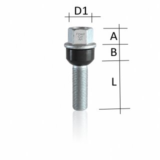 1x Radschraube M14 x 1,5 L40 Kugel R14 2 Teilig fÃ¼r Porsche