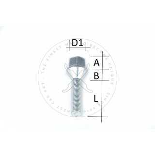 Radschraube M14 x 1,5 L35 Kegel 60Â°