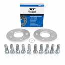 SCC Spurverbreiterung 10 mm (2×5 mm) 5×112 / 66,6 mm silber eloxiert inkl. Radschrauben für Audi 5x112 66,6