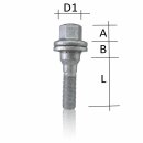 Radschraube M12x1,25 x L45 SW17 für Flachbund...