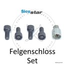 Felgenschloss Seat Schwarz M14x1,5 Länge: 27mm - Kugel...