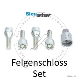 Felgenschloss Skoda M14x1,5 Länge: 42mm - Kugel R13 - SW 17 Sicustar