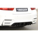 Rieger Heckeinsatz für BMW 4er F83 M4 M3 Cabrio 07.14- Schwarz Glanz