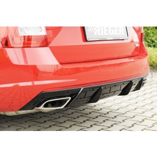 Rieger Heckeinsatz Diffusor für Skoda Octavia RS 5E Schwarz Glanz ohne AHK