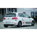Rieger Heckeinsatz Diffusor Matt für VW Golf 6 5-tür. 10.08- ABS für R20 Auspuff Matt Schwarz