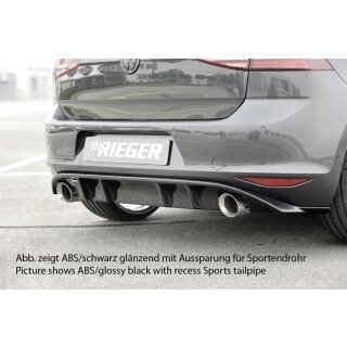Rieger Heckeinsatz für VW Golf 7 GTI Clubsport 5-tür. 02.16- Schwarz Glanz