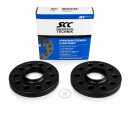 30mm 2x15mm SCC Spurverbreiterung Schwarz platten Skoda 5x112 + Radschrauben