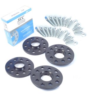 SCC Spurverbreiterung Distanzscheiben Set VA 30mm / HA 40mm Seat inkl. Radschrauben Schwarz