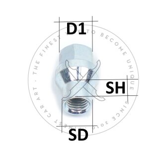 Schaftmuttern Kegel M12 x 1,25 für Spurplatten bis 10mm je Rad