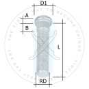 Rändelbolzen Typ R10G M12 x 1,5 L50 für...