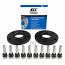 30mm 2x15mm SCC Spurverbreiterung Distanzscheiben Schwarz Porsche Macan + Radschrauben