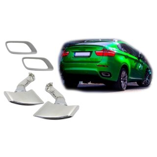 Endrohrblenden Auspuffblende Duplex S-Look Quad ESD für für Audi A4 A5 A6 A7