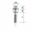 Radschraube Geomet M14 x 1,5 L42 Kugel R14 2Teilig SW17...