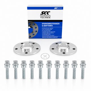 20mm 2x10mm SCC Spurverbreiterung LK 5x120 NLB 65,1mm + Radschrauben M14