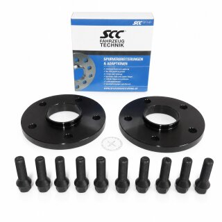 24mm 2x12mm SCC Spurverbreiterung Schwarz für BMW 5x132 66,6mm mit Radschrauben