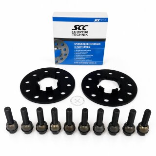 14mm 2x7mm SCC Spurverbreiterung SW für Porsche 5 x130 71,6mm + Radschrauben
