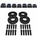 SCC Spurverbreiterung Set Schwarz + Radschrauben VA 20mm...