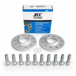 20mm 2x10mm SCC Spurverbreiterung Distanzscheiben für Audi + Radschrauben