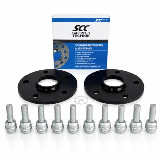 30mm 2x15mm SCC Spurverbreiterungen Schwarz + Radschrauben für Audi Q6 A6 E-Tron